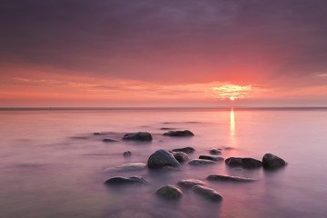 Fototapeta na wymiar Twilight ocean scene, southern of Sweden