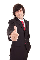 Business man showing thumb up