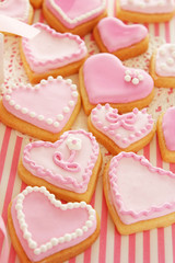 Obraz na płótnie Canvas Serce różowe ciasteczka