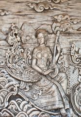 Thai statue art wall