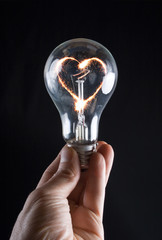 Fiery heart of an electric bulb