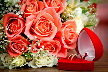 Wedding rings in a box