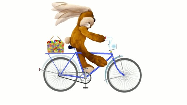 Osterhase auf Fahrrad