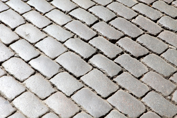Texture of the old block pavement, background