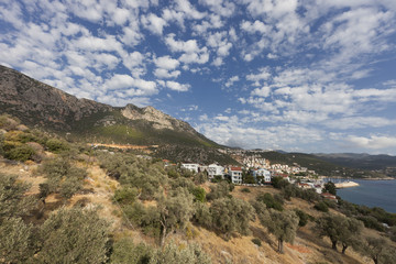 Panorama of Turkish Riviera and village Kas