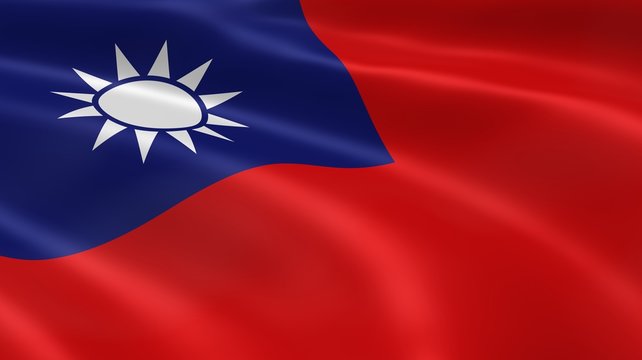 Taiwanese Flag In The Wind