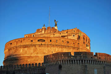 Fototapeta na wymiar A view of Castel Sant'Angelo in Rome