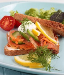 Smoked salmon sandwich