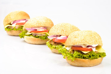 hamburgers isolated