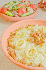 Couscous with caramelized onions and raisins