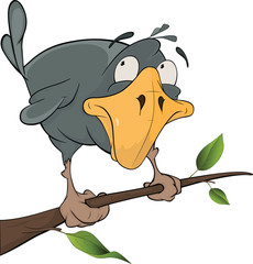 Raven from a fairy tale. Cartoon