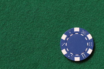 blue poker chip with text space