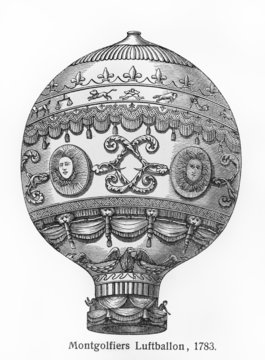 Montgolfier brothers hot air balloon from 1783