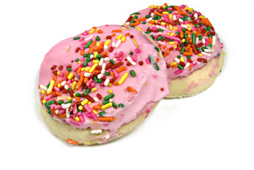 Mexican soft frosted cookies with sprinkles.