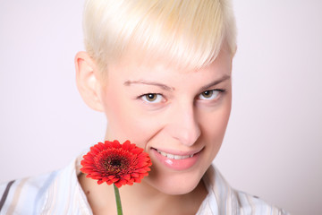 frau mit blume