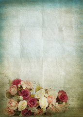 old grunge paper ,flowers pattern ,retro background