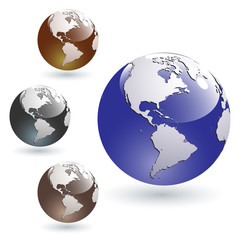 Glossy Earth Globe Vector