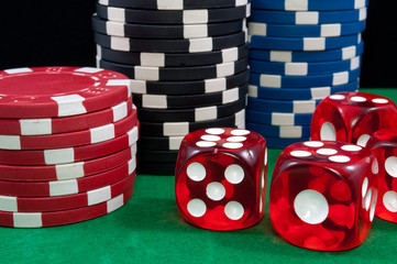 Casino chips. Photo gambling