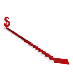 Vector conceptual  red carpet and dollar