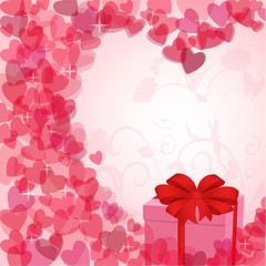 vintage valentine card with a gift