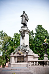 Fototapeta na wymiar monument of poet Adam Mickiewicz in Warsaw, Poland