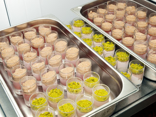 cream dessert in glasses