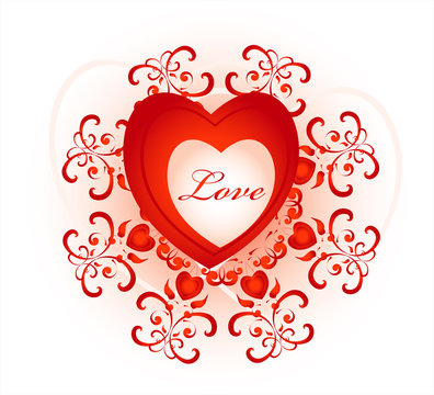 red heart with decorative pattern