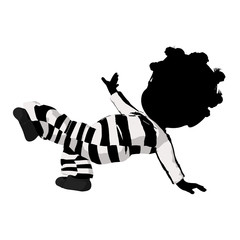 Little African American Criminal Girl Illustration