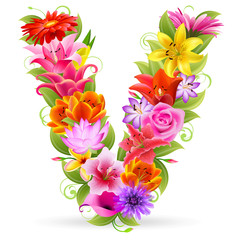 Buchstabe Blume - V