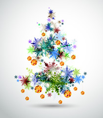 Christmas background with abstract fir tree