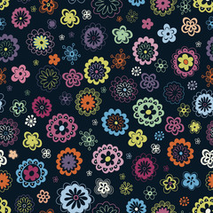 multicoloured floral seamless pattern
