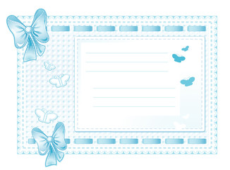 Blue framework made of cloth with bows