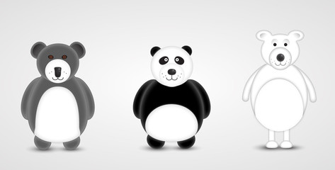 set of cartoon bears