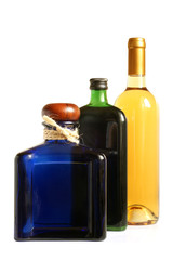 Bottles of alcoholic drinks