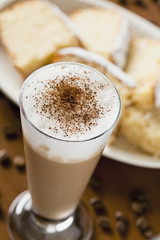 Coffee and Cake On A Wooden Table