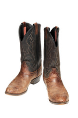 Cowboy boots isolated over white with clipping path