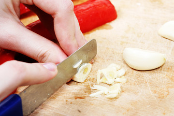 Chopping vegetables