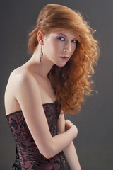 Naklejka premium Beautiful red hair woman