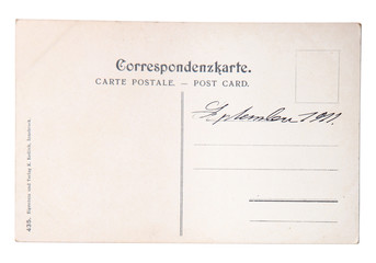 Postkarte mit Handschrift
