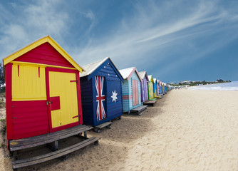 Fototapeta na wymiar Cabanes de plage colorées - Brighton beach - Melbourne