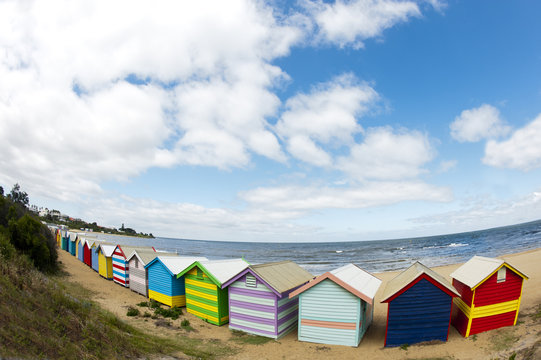 Cabanes de plage colorées - Brighton beach - Melbourne
