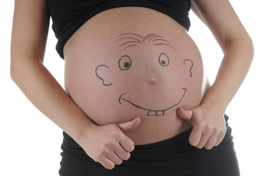 schwanger babybauch mit gesicht