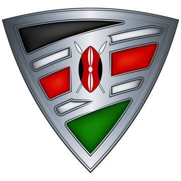 Steel Shield With Flag Kenya