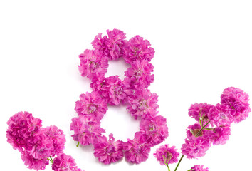 The number eight from flowers