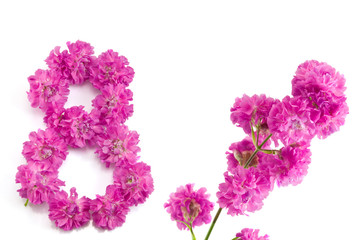 The number eight from flowers