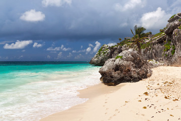 Idyllic Caribbean beach of Tulum, Mexico