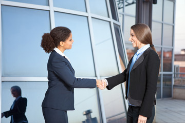 Fototapeta premium businesswomen shaking hands