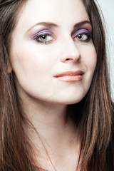 Fototapeta premium Beautiful fashion model with full make up.