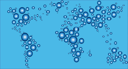 WORLD MAP MADE Y WATER DROP