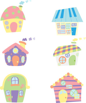 Cute houses icons